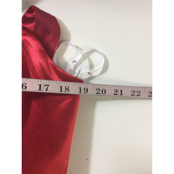 AW BRIDAL 14 1X plus tango red bow back formal party wedding knee dress NEW B131 - Picture 4 of 7